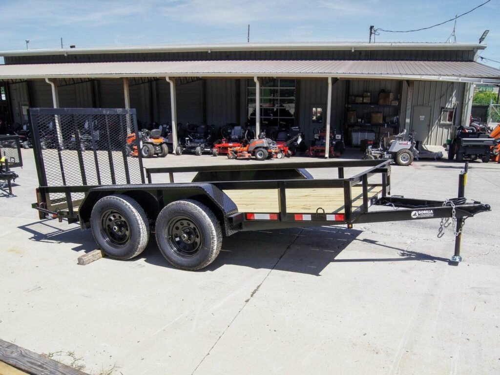 6.4x12 Straight Deck Utility Trailer (2) 3,500lb Axles with Brakes – Direct Machinery Supply