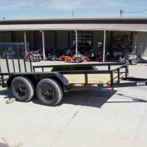 6.4x12 Straight Deck Utility Trailer (2) 3,500lb Axles with Brakes – Direct Machinery Supply